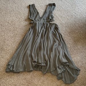 LF army green dress with side cut outs